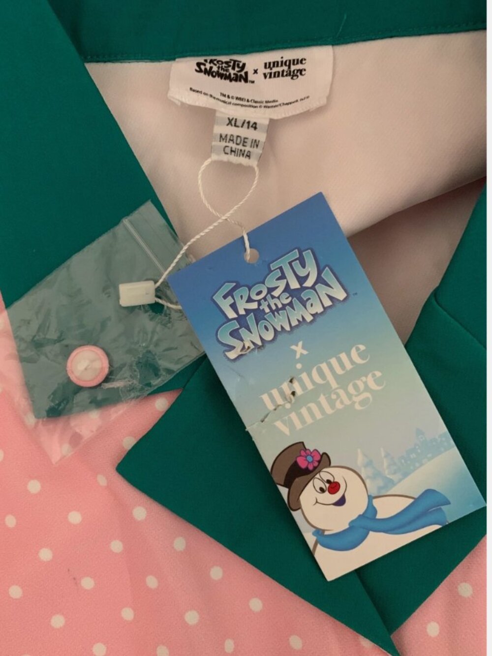 NWT Unique Vintage Frosty the Snowman Swing Dress Christmas XL 14 Dapper Day - Picture 5 of 7